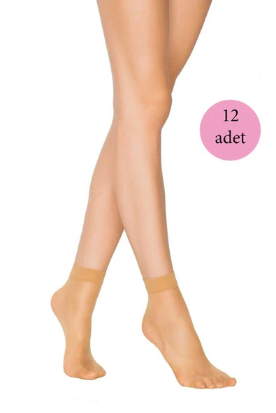 12 Adet Kadın Ten Süper 15 Mat Soket Çorap Ten ürün görseli