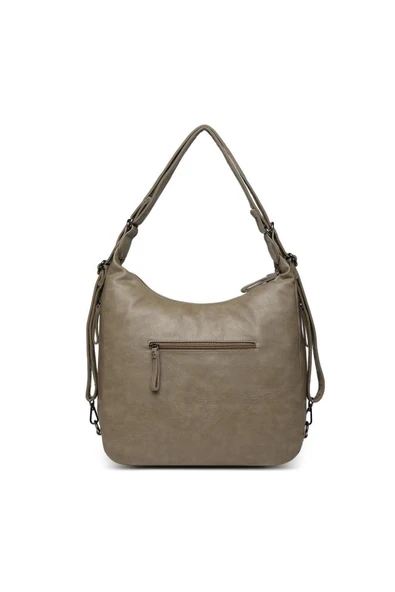 Yıkama Deri Hem Sırt Hem Omuz Kadın Çantası 21-K Barcelona 1936 - Resim 2