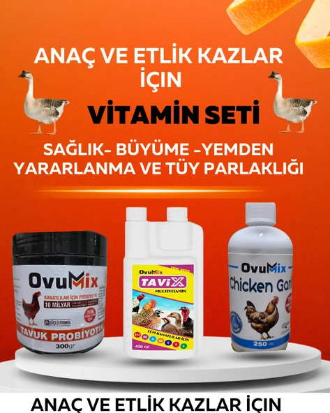 Etlik ve Anaç KAZLAR için Büyütme-Sağlık ve Tüy Parlaklık  Seti Büyük Boy - 1