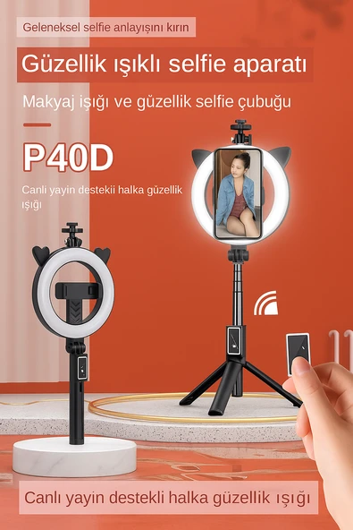 3 Modlu Ayarlanabilir LED Işıklı Selfie Halkası Makyaj ve Canlı Yayın İçin Profesyonel Aydınlatma - 4