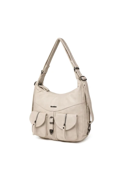 Yıkama Deri Hem Sırt Hem Omuz Kadın Çantası 21-K Barcelona 1936 - 3