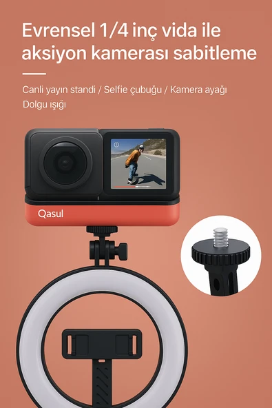 3 Modlu Ayarlanabilir LED Işıklı Selfie Halkası Makyaj ve Canlı Yayın İçin Profesyonel Aydınlatma - 2