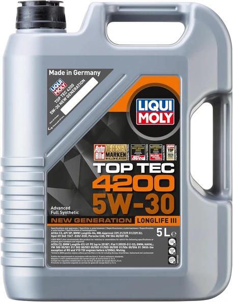 Liqui Moly top tec 4200 5lt motor yağı VW504/507 ürün görseli