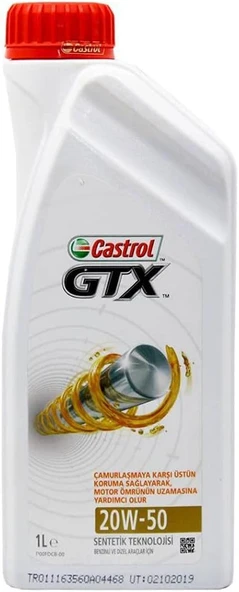 Castrol GTX 20W/50 1 Litre Motor Yağı API SL/CF - Üstün Koruma ürün görseli