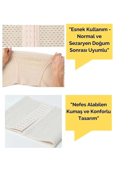 Hamilelik Sonrası Sıkılaştırıcı Korse Latex Kumaşlı, Göbek ve Bel Toparlayıcı - 5