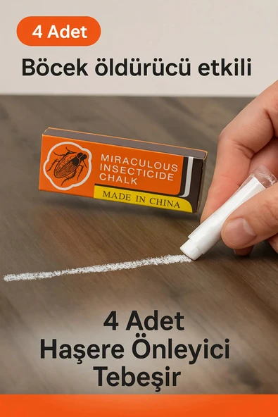 4 Adet Haşere Tebeşiri - Böcek Önleyici Tebeşir - Etkili Hamam Böceği ve Karınca Kovucu (483483) - 5