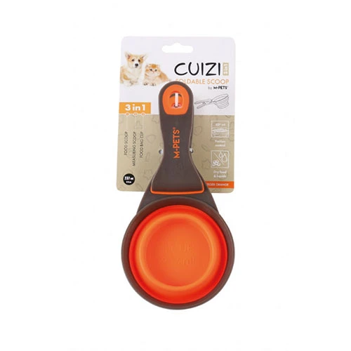 M-Pets Cuizi 3in1 Fonksiyonel Mama Ölçü Kabı Turuncu 237 Ml