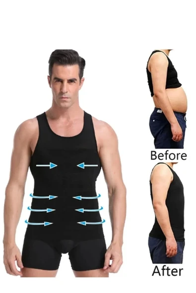 Dik Duruş Destekli Erkek Atlet Korse Göğüs Bel ve Karın Toparlayıcı