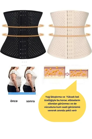 Hamilelik Sonrası Sıkılaştırıcı Korse Latex Kumaşlı, Göbek ve Bel Toparlayıcı - 7