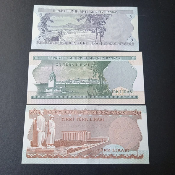 Escoines Koleksiyon 39963685473642b410 6.Emisyon 5/10/20Türk Lirası ÇÇT/ÇA/ÇİL Eski kağıt para - 4