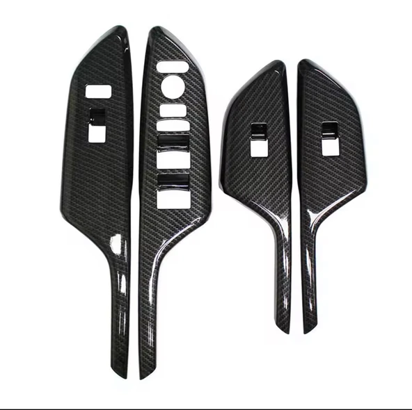 Honda Civic FC5 2017 - 2020 iç kapı kol dayama cam düğme  karbon Fiber 2 adet Ön Taraf 2 adet Arka ürün görseli