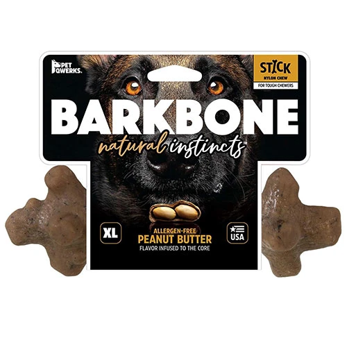 BarkBone Natural Fıstık Ezmesi Aromalı Bitmeyen Köpek Çiğneme Kemiği Orta Boy 22 Cm