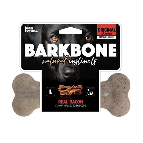 BarkBone Original Bacon Aromalı Bitmeyen Köpek Çiğneme Kemiği Orta Boy 16,5 Cm