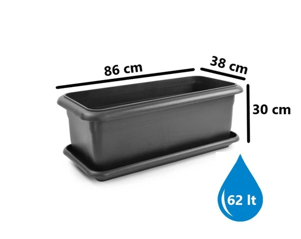 Omnipazar SO-V692 Tabaklı Villa Bahçe Saksı Takımı 62 Litre No 2 - 5