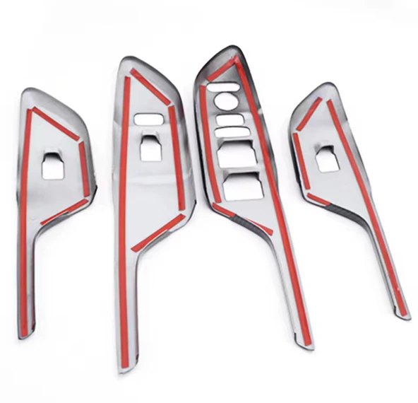 Honda Civic FC5 2017 - 2020 iç kapı kol dayama cam düğme  karbon Fiber 2 adet Ön Taraf 2 adet Arka - Resim 8