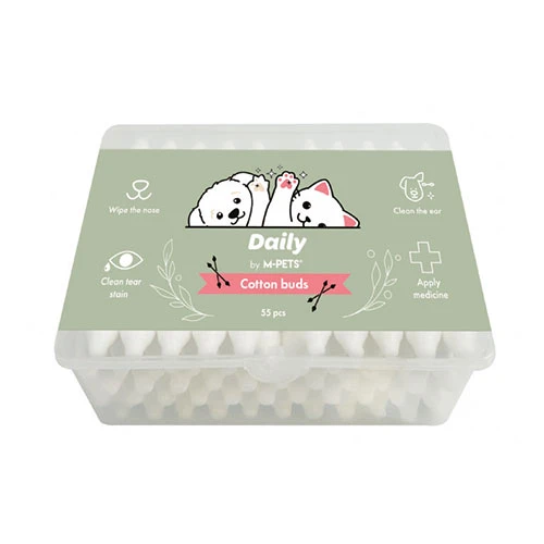 M-Pets Daily Kulak Burun Gözyaşı Temizleme Pamuğu 55'li