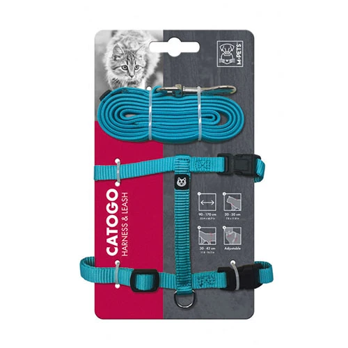 M-Pets Catogo Kedi Göğüs Tasması Seti Mavi 90-170 Cm