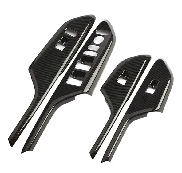 Honda Civic FC5 2017 - 2020 iç kapı kol dayama cam düğme  karbon Fiber 2 adet Ön Taraf 2 adet Arka - Resim 3