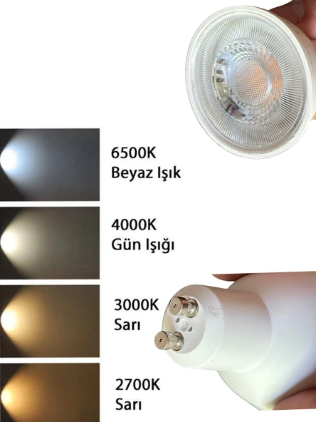 (5 Adet) Cata 9W (50W) Sarı Işık (3000K) Dim Edilebilir GU10 Duylu Led Spot Ampul - 5