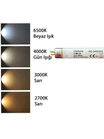 (1 Adet) Osram 54W 840 Günışığı (4000K) G5 Duylu T5 Floresan - 3