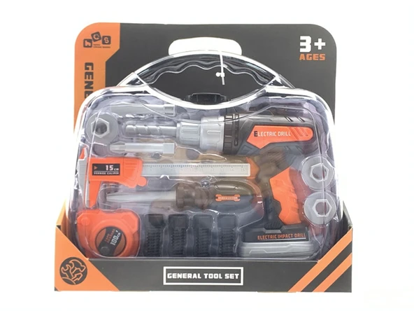 Ceren Ctoys Oyuncak Çantalı 22 Parça Pilli Vidalama Tamir Ekipmanı  778-11 - 2