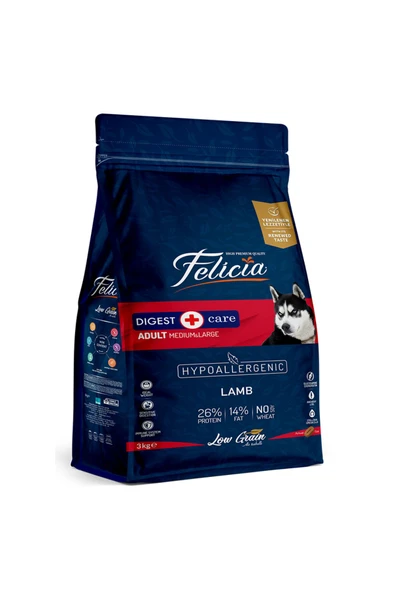 Felicia Orta Ve Büyük Irk Kuzulu Düşük Tahıllı Yetişkin Köpek Maması 3kg Flc-007 Flc-007, One Size - 1