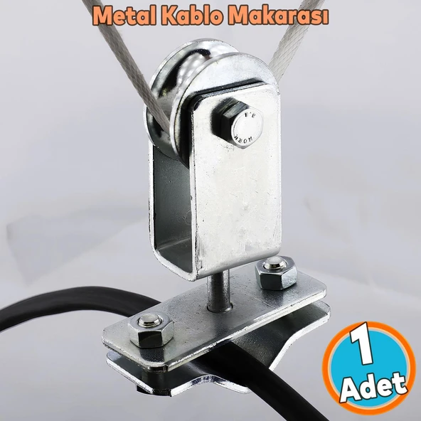 Metal Kablo Makarası Kablo Taşıyıcı Dolaşma Önleyici Seyyar Taşıma 360° Derece Dönerli 1 Adet