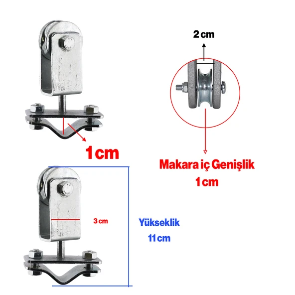 Metal Kablo Makarası Kablo Taşıyıcı Dolaşma Önleyici Seyyar Taşıma 360° Derece Dönerli 1 Adet - 2