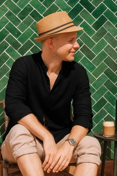 Lucky Life Erkek Uzun Kollu Hakim Yaka Düğmeli Lucky Life Erkek Müslim Gömlek