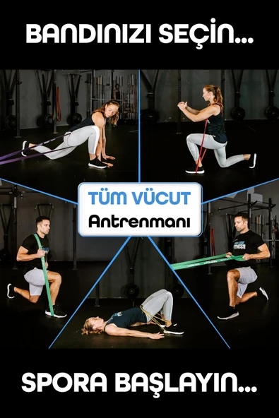 25 + 35 + 45 KG 3'lü SET Barfiks Lastiği Gym Resistance Band Antrenman Kas Geliştirme Bandı - 3