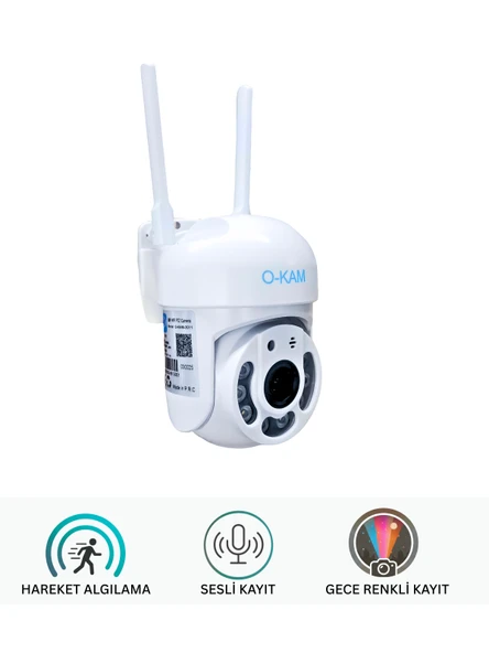 O-KAM 3MP WiFi Güvenlik Kamerası Gece Renkli 355° Döner Çift Yön Ses SD Destekli - 4