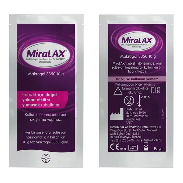 MiraLAX Oral Solüsyon Hazırlamak İçin Toz Laksatif Makrogol 3350 - 5