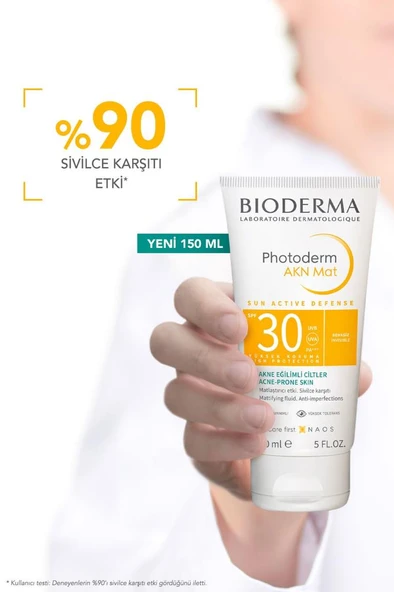Bioderma Photoderm AKN Mat Karma Ve Yağlı Ciltler Için Matlaştırıcı Etkili Spf30 Güneş Kremi 150 ml - 5