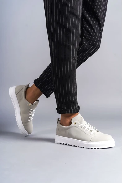 ET152 Cool Bağcıklı Süet Erkek Günlük Spor Klasik Ayakkabı BT - Gri - Resim 2