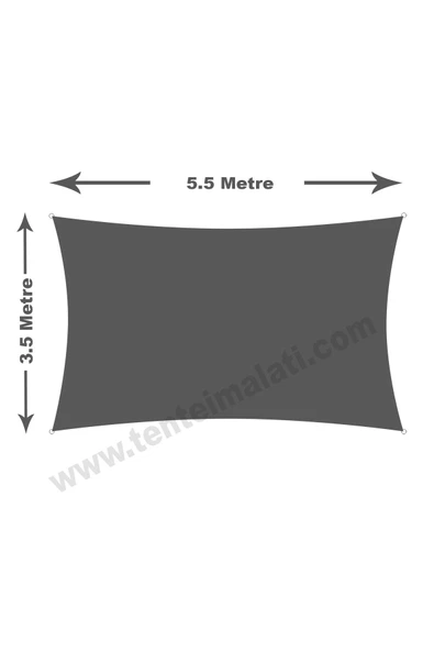 Branda Dünyası 3.5x5.5 Metre Su Geçirmez Dikdörtgen Gölgelik Kırmızı Oxford Kumaş - Resim 2