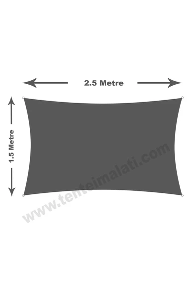 Branda Dünyası 1.5x2.5 Metre Su Geçirmez Dikdörtgen Gölgelik Kırmızı Oxford Kumaş - Resim 2
