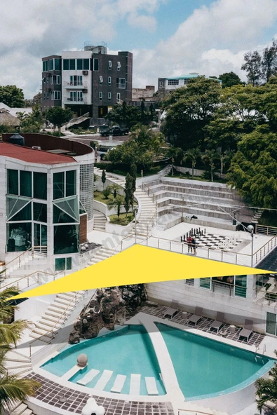 Branda Dünyası 5x5x7.1 Metre Su Geçirmez Üçgen Gölgelik Sarı Oxford Kumaş ürün görseli