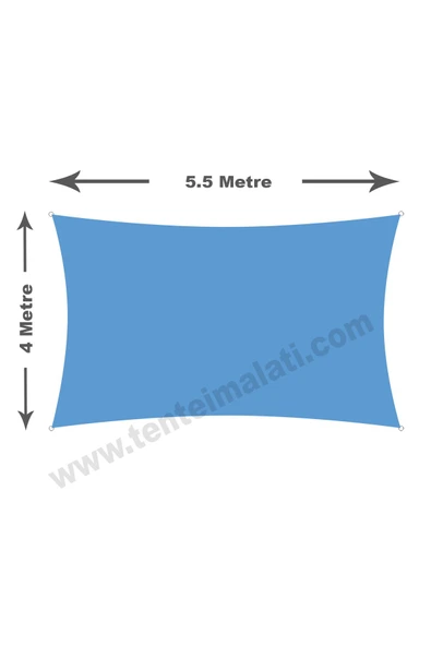 Branda Dünyası 4x5.5 Metre Su Geçirmez Dikdörtgen Gölgelik Kırmızı Oxford Kumaş - Resim 2