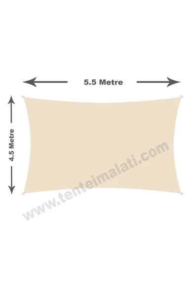 Branda Dünyası 4.5x5.5 Metre Su Geçirmez Dikdörtgen Gölgelik Kırmızı Oxford Kumaş - Resim 2