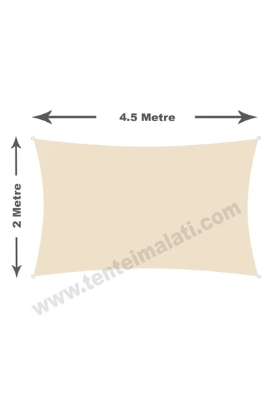Branda Dünyası 2x4.5 Metre Su Geçirmez Dikdörtgen Gölgelik Kırmızı Oxford Kumaş - Resim 2