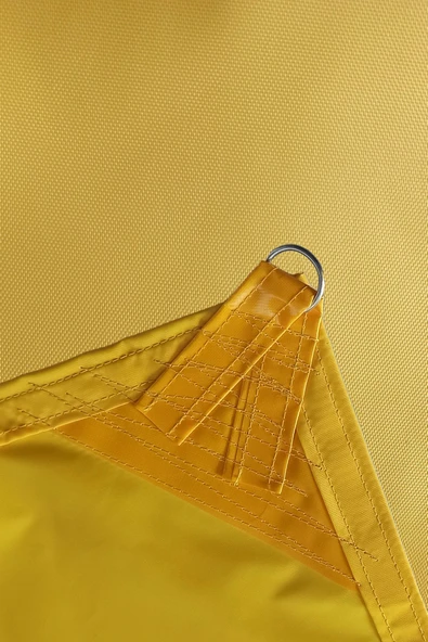 Branda Dünyası 5x5x7.1 Metre Su Geçirmez Üçgen Gölgelik Sarı Oxford Kumaş - Resim 4