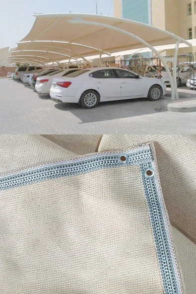 Branda Dünyası 2.5x77.5 Metre Otopark Gölgelik File %95 Krem - Resim 4