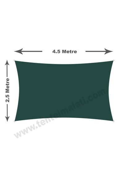 Branda Dünyası 2.5x4.5 Metre Su Geçirmez Dikdörtgen Gölgelik Kırmızı Oxford Kumaş - Resim 2