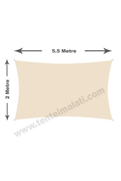 Branda Dünyası 2x5.5 Metre Su Geçirmez Dikdörtgen Gölgelik Kırmızı Oxford Kumaş - Resim 2