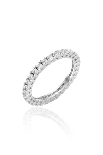 Gümüş Rodyumlu Pırlanta Montürlü Su Yolu Tamtur Yüzük SGTL12819 ürün görseli