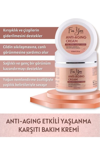FOR YOU GOLD Kırışıklık Ve Yaşlanma Karşıtı Sıkılaştırıcı Etkili Anti-aging Cilt Bakım Kremi 50 ml - 4
