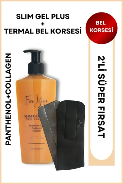 FOR YOU GOLD Sıkılaştırıcı, Bölgesel İncelme, Selülit Ve Çatlak Karşıtı, Slim Jel Plus& Termal Bel Korsesi - 2