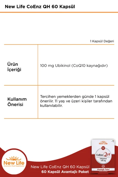 New Life CoenzQH 60 Softjel 2 Adet - 2