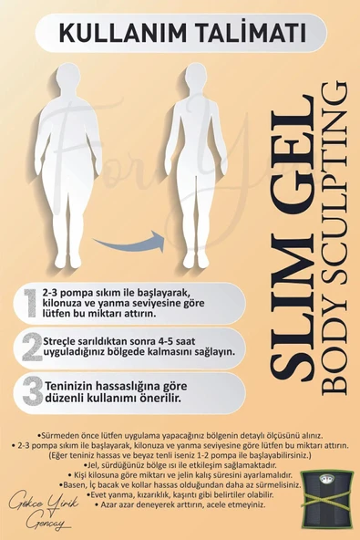 FOR YOU GOLD Slim Jel, Sıkılaştırıcı, Bölgesel Incelme Ve Çatlak Karşıtı, Selülit Krem(SLİMGEL) 250 ml - 5