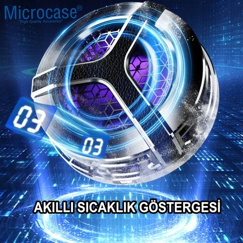 S9 Usb'den Manyetik Sıcaklık Göstergeli Rgb Işıklı Hızlı Soğutma Cep Telefonu Soğutucu Fan - 5